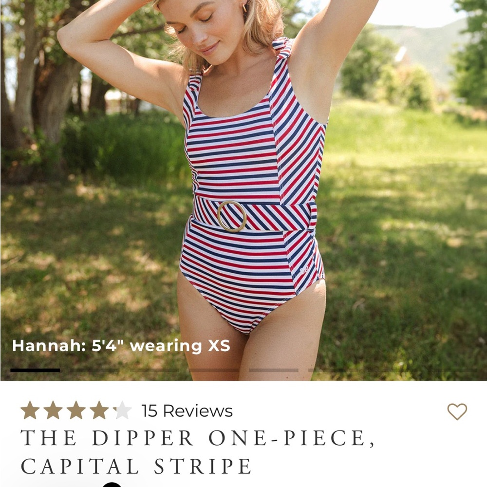 Striped one piece swimsuit